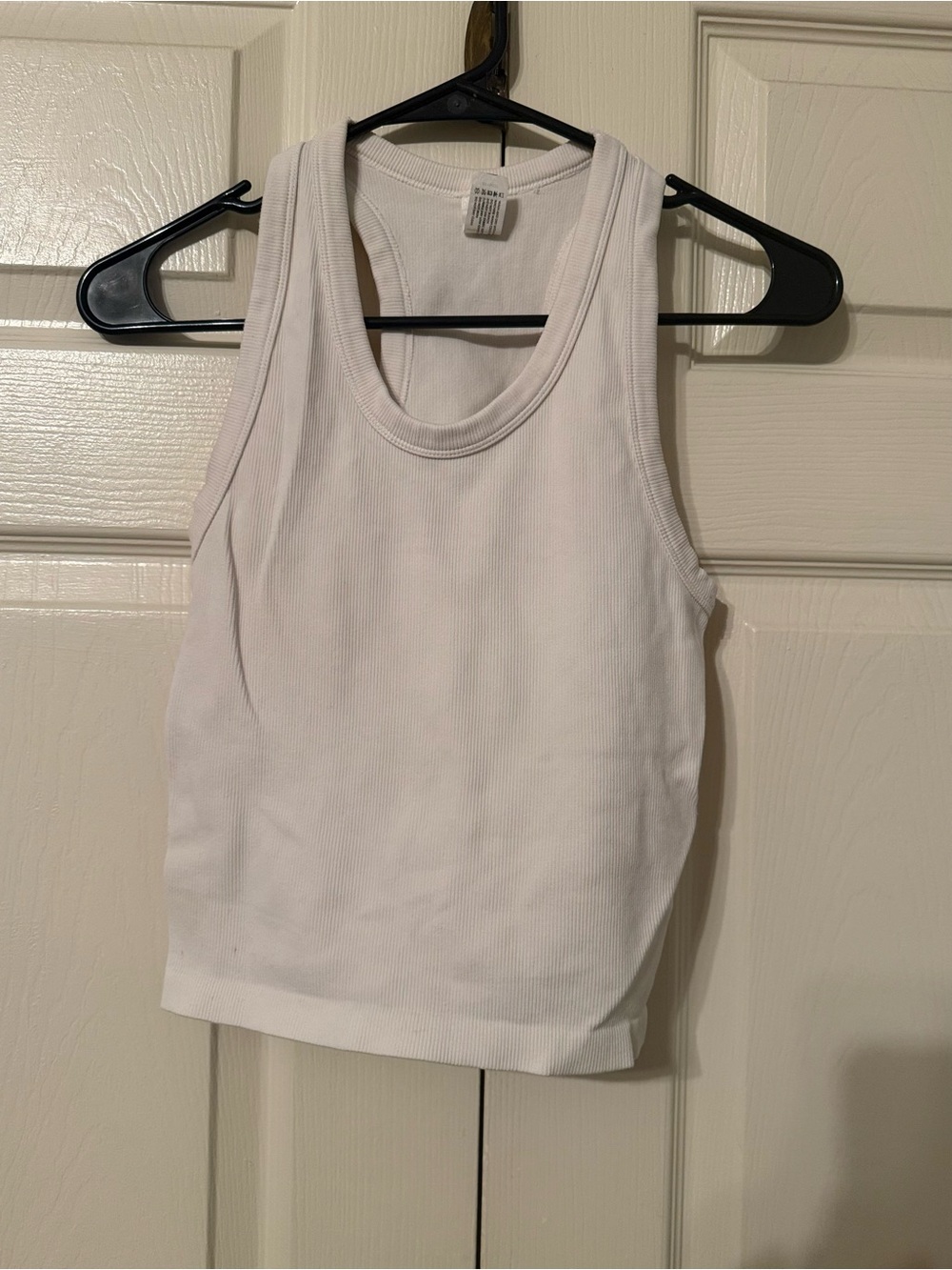 90 Degree By Reflex White Ribbed Tank Top